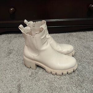 Beige ankle boots